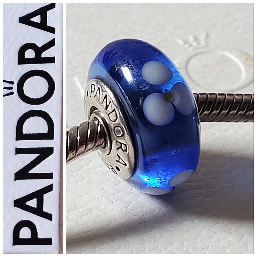 Pandora Blue Murano Floral Charm.